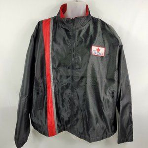 Molson Canadian Vintage Jacket Light Windbreaker Lined Nylon Black Mens XL